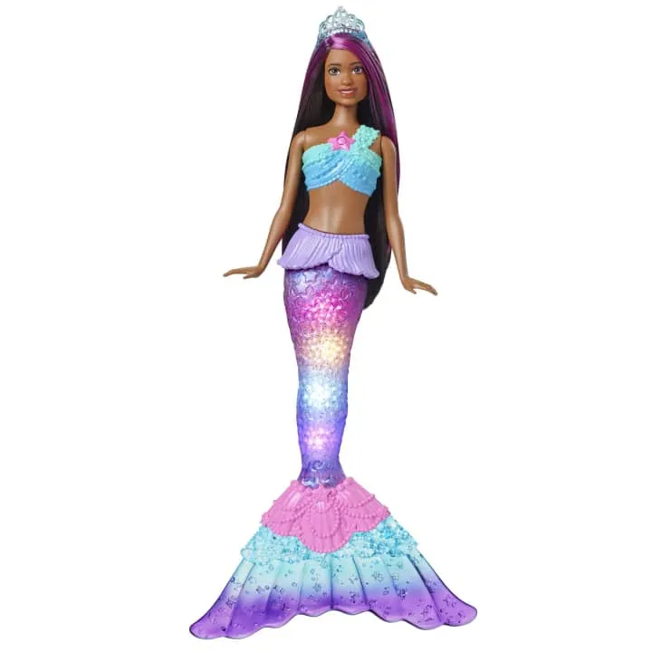 Barbie Dreamtopia Twinkle Lights Mermaid Doll Purple & Brown Hair