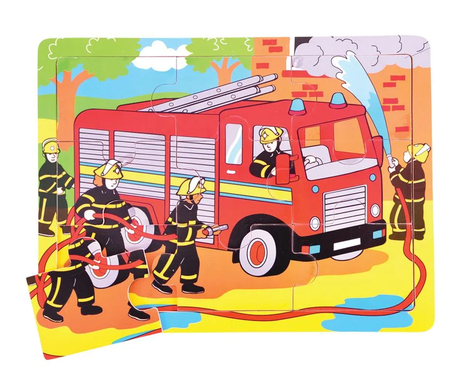 Big Jigs 9 Piece Tray Puzzle Fire Engine