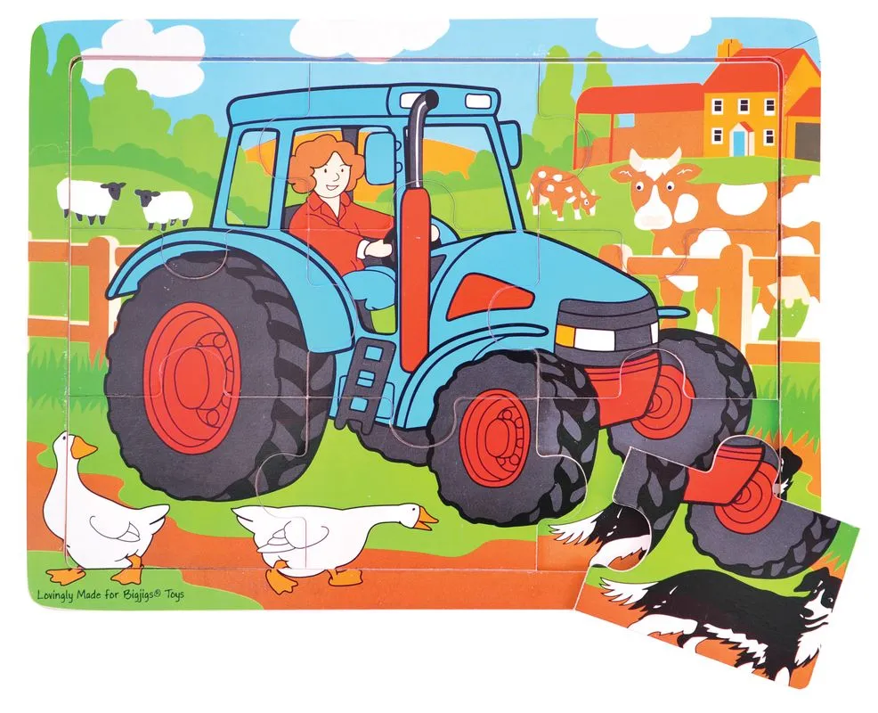 Big Jigs 9 Piece Tray Puzzle Tractor