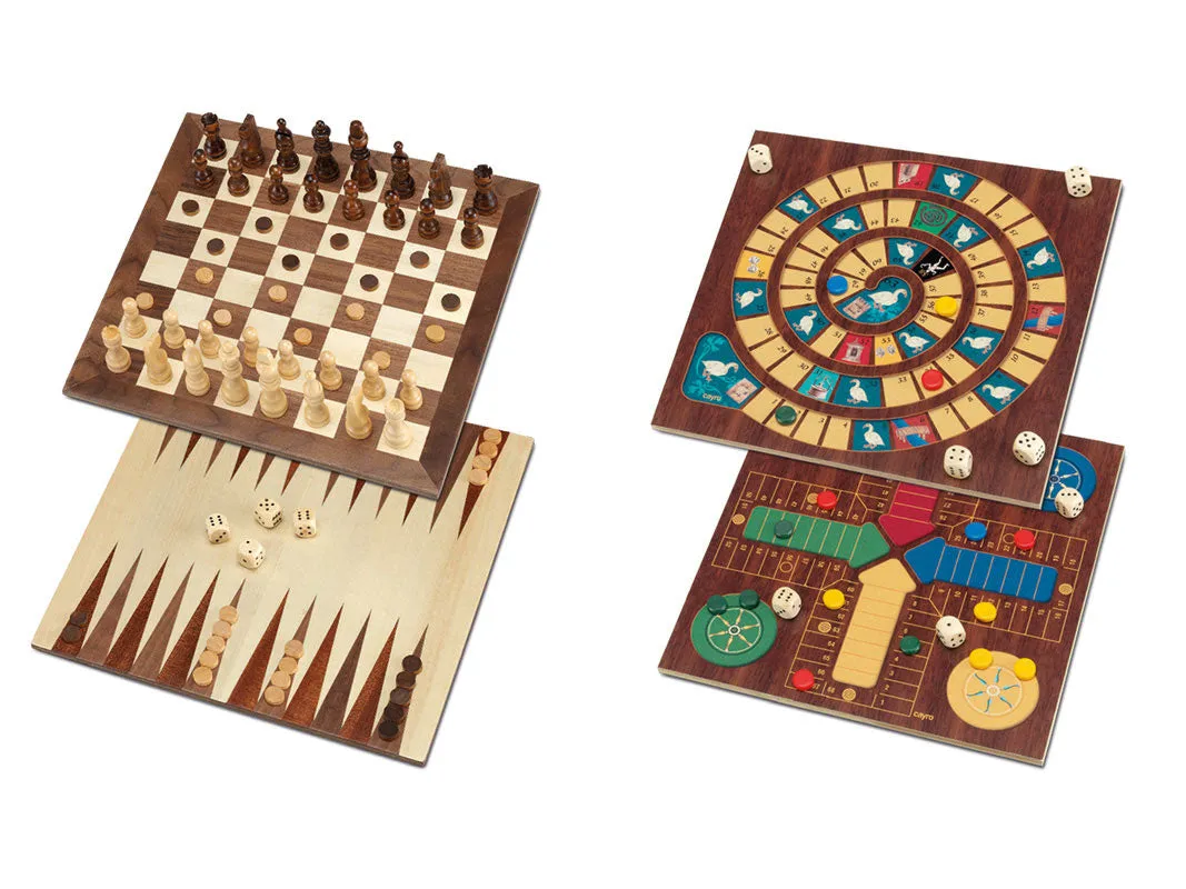 Cayro 5-In-1 Wooden Games Set