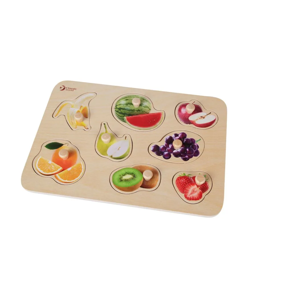 Classic World Fruit Puzzle With Knobs