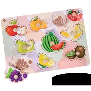 Classic World Fruit Puzzle With Knobs