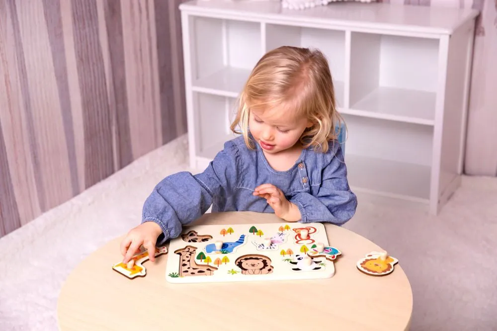 Classic World Zoo Puzzle With Knobs
