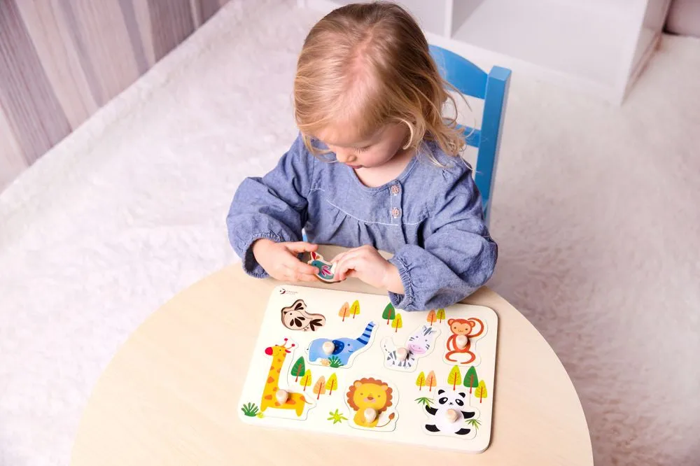 Classic World Zoo Puzzle With Knobs