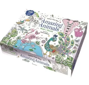 Colour Your Own Book & Puzzle Amazing Animals