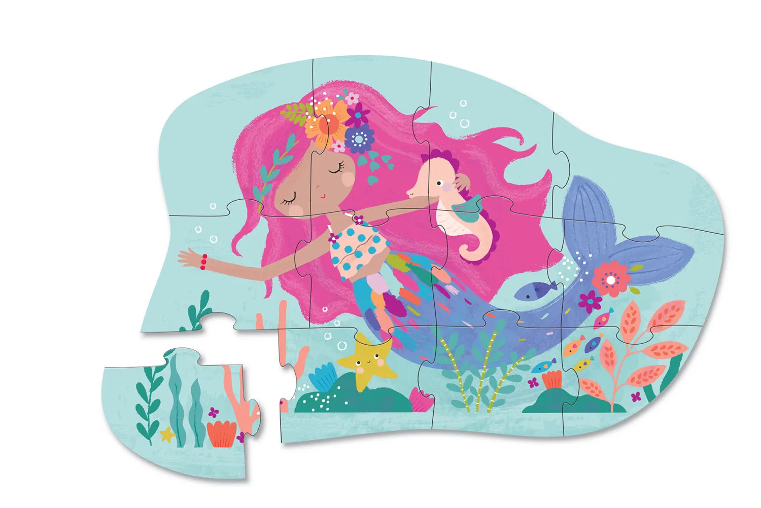 Crocodile Creek 12 Piece Mini Shaped Puzzle Mermaid Dreams
