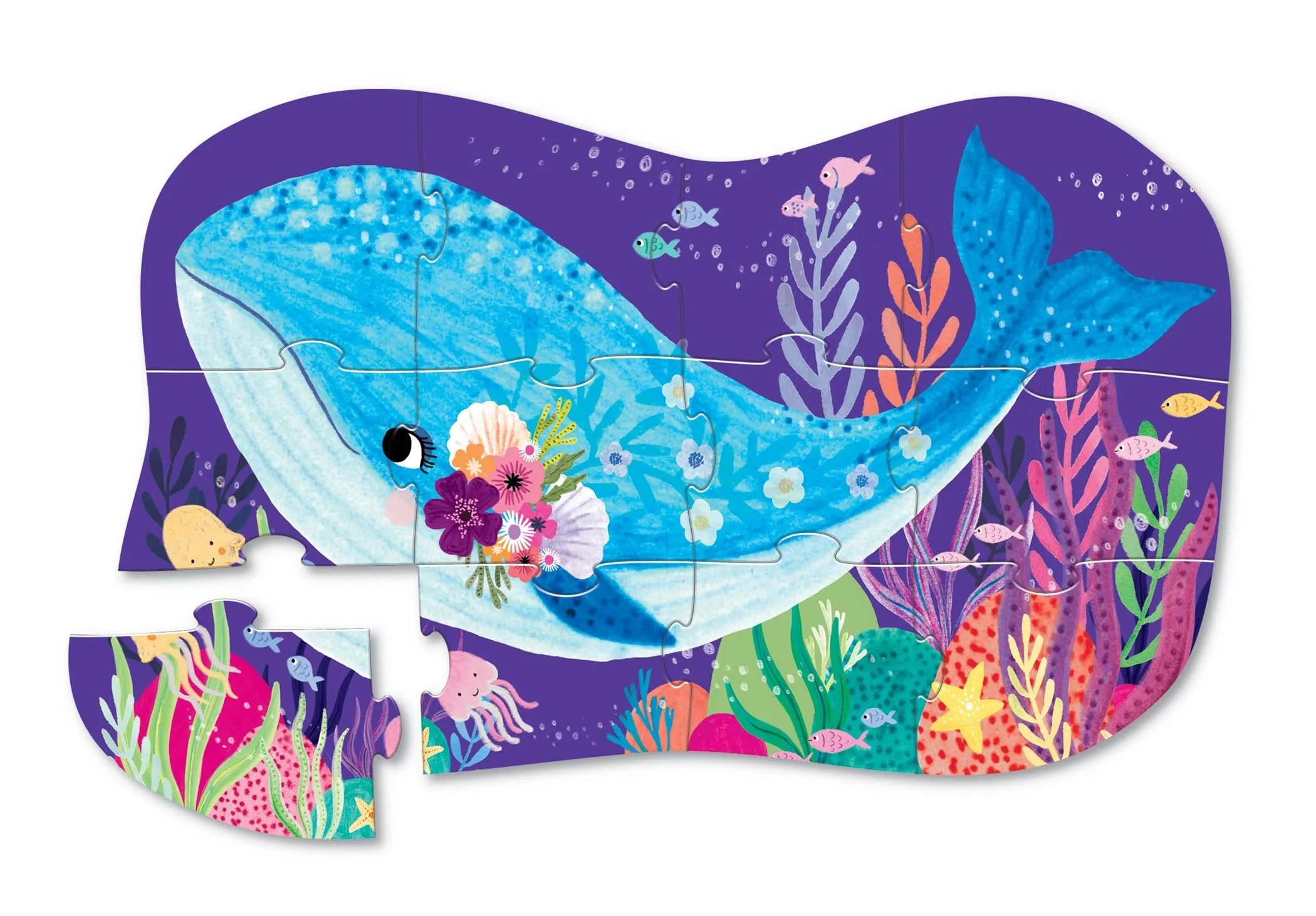 Crocodile Creek 12 Piece Mini Shaped Puzzle Whale Wonder