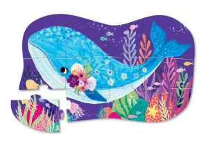 Crocodile Creek 12 Piece Mini Shaped Puzzle Whale Wonder