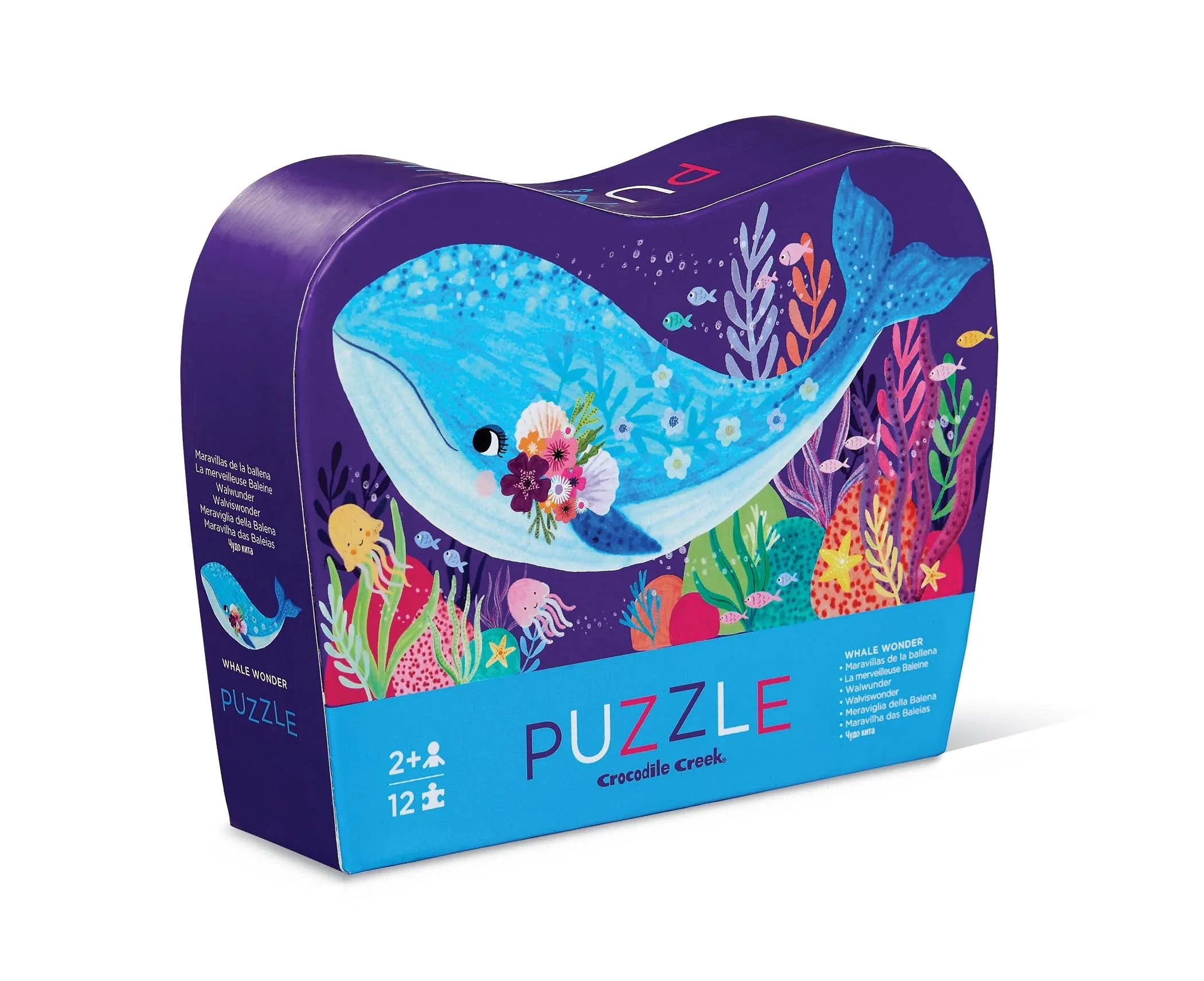 Crocodile Creek 12 Piece Mini Shaped Puzzle Whale Wonder