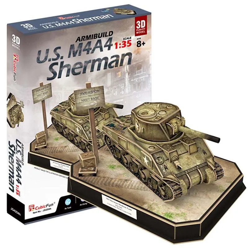 Cubic Fun 3D Puzzle U.S. M4A4 Sherman Tank