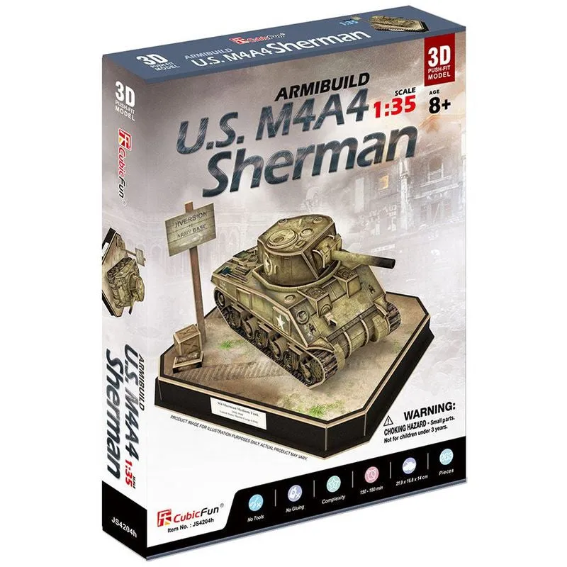 Cubic Fun 3D Puzzle U.S. M4A4 Sherman Tank