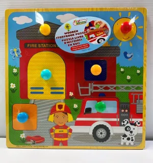 First Learning 6 Piece Wooden Storybook Puzzle Fire Station