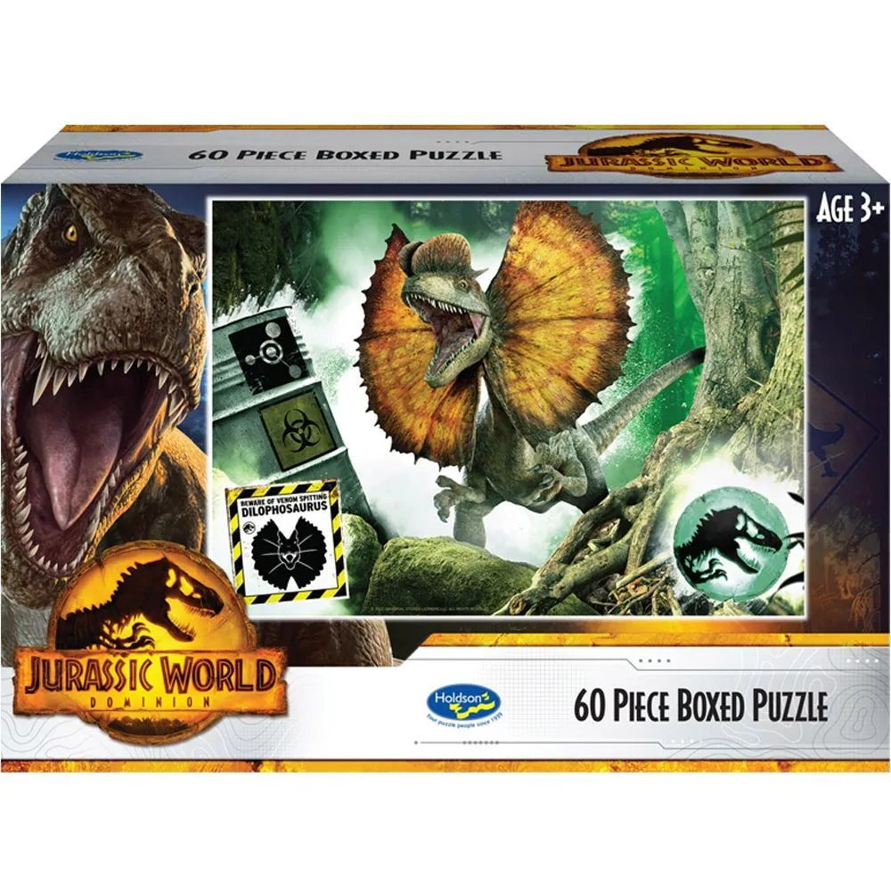 Holdsons Jurassic World Dominion 60 Piece Boxed Puzzle Dilophosaurus