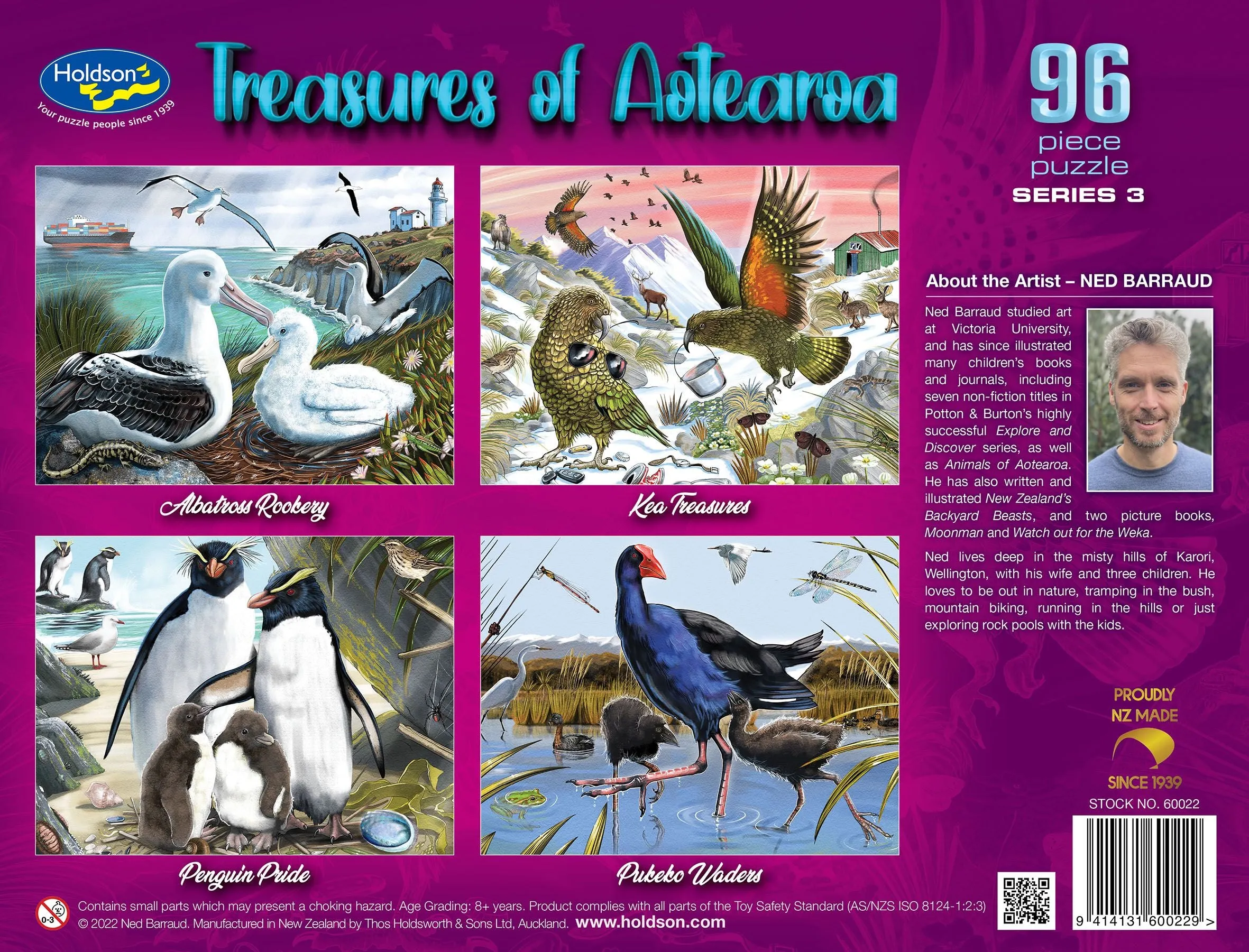 Holdsons Treasures Of Aotearoa Series 3 96 Piece Frame Tray Puzzle Assorted Styles
