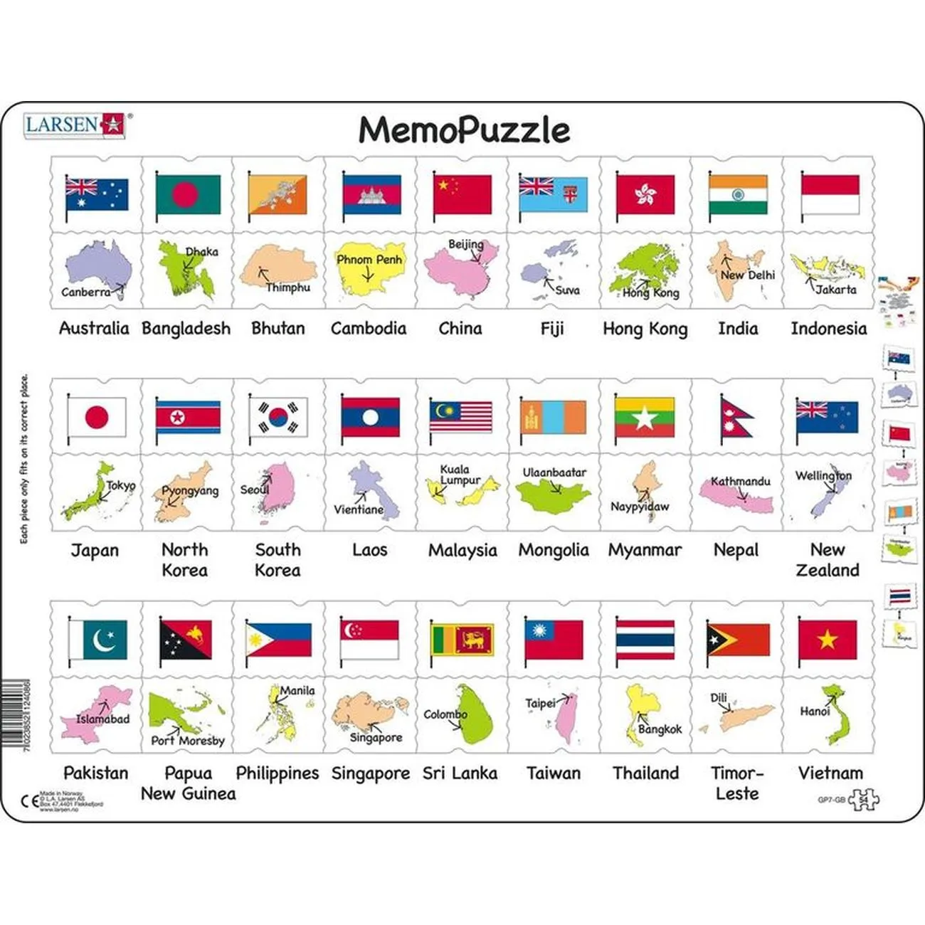 Larsen Asia Pacific Memopuzzle Frame Tray Puzzle