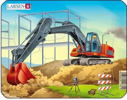 Larsen Construction Small Frame Tray Puzzle Excavator