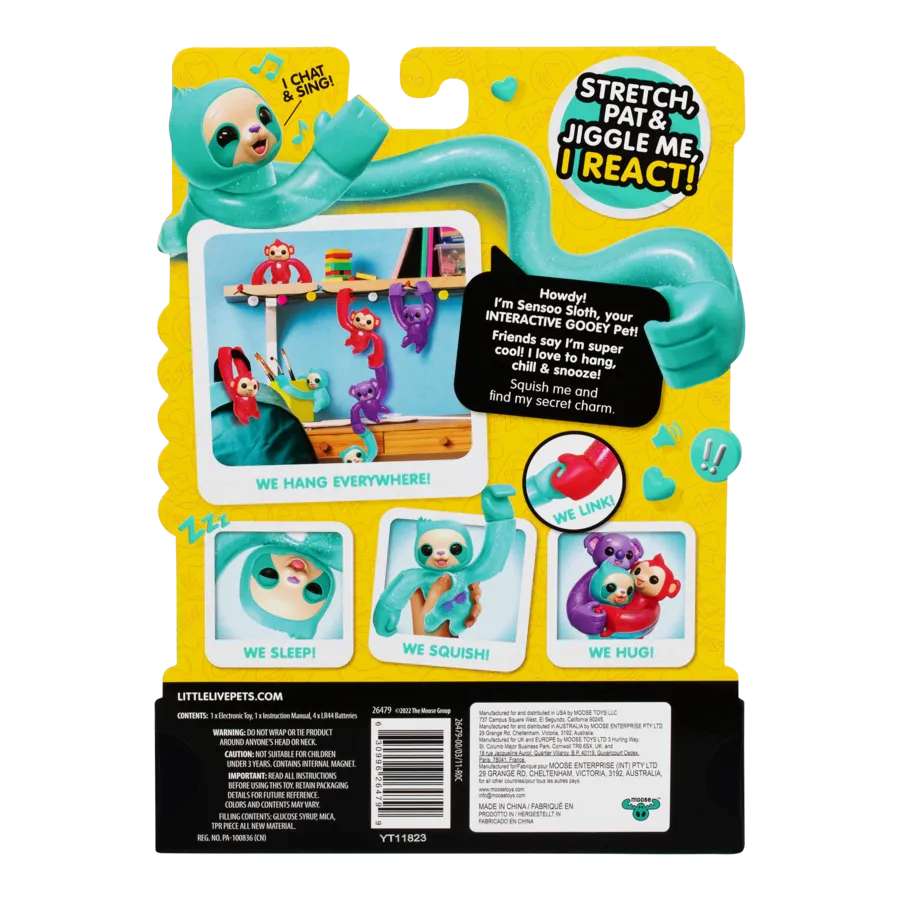 Little Live Pets Hug N Hang Zoogooz Single Pack Sensoo Sloth