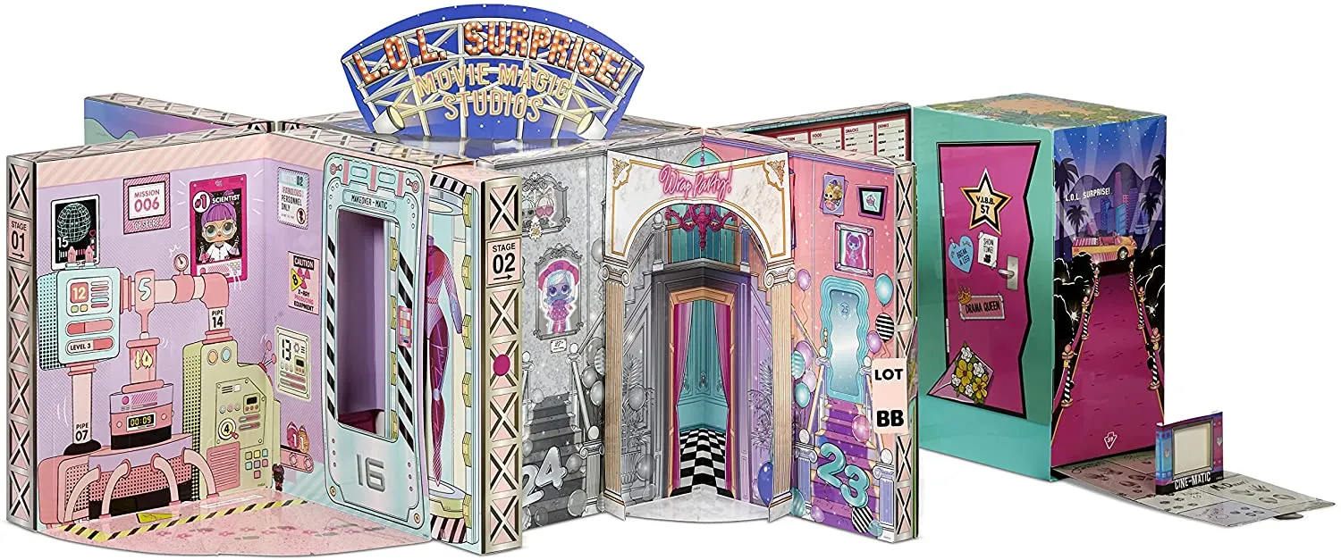 L.O.L. Surprise! 576532EUC LOL OMG Magic Studios-70  Surprises, 12 2 Fashion Dolls, Studio Stages, Green Screen, Phone Tripod, Movie Theater/Set Packaging, Accessories-for Children Ages 4 