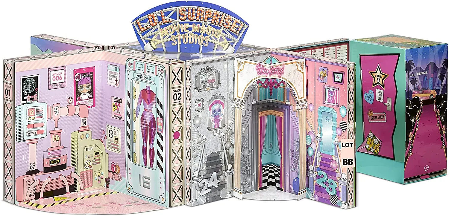 L.O.L. Surprise! 576532EUC LOL OMG Magic Studios-70  Surprises, 12 2 Fashion Dolls, Studio Stages, Green Screen, Phone Tripod, Movie Theater/Set Packaging, Accessories-for Children Ages 4 