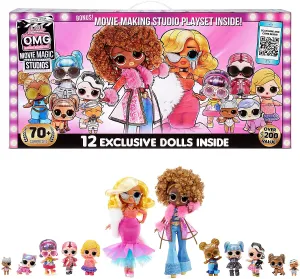 L.O.L. Surprise! 576532EUC LOL OMG Magic Studios-70  Surprises, 12 2 Fashion Dolls, Studio Stages, Green Screen, Phone Tripod, Movie Theater/Set Packaging, Accessories-for Children Ages 4 