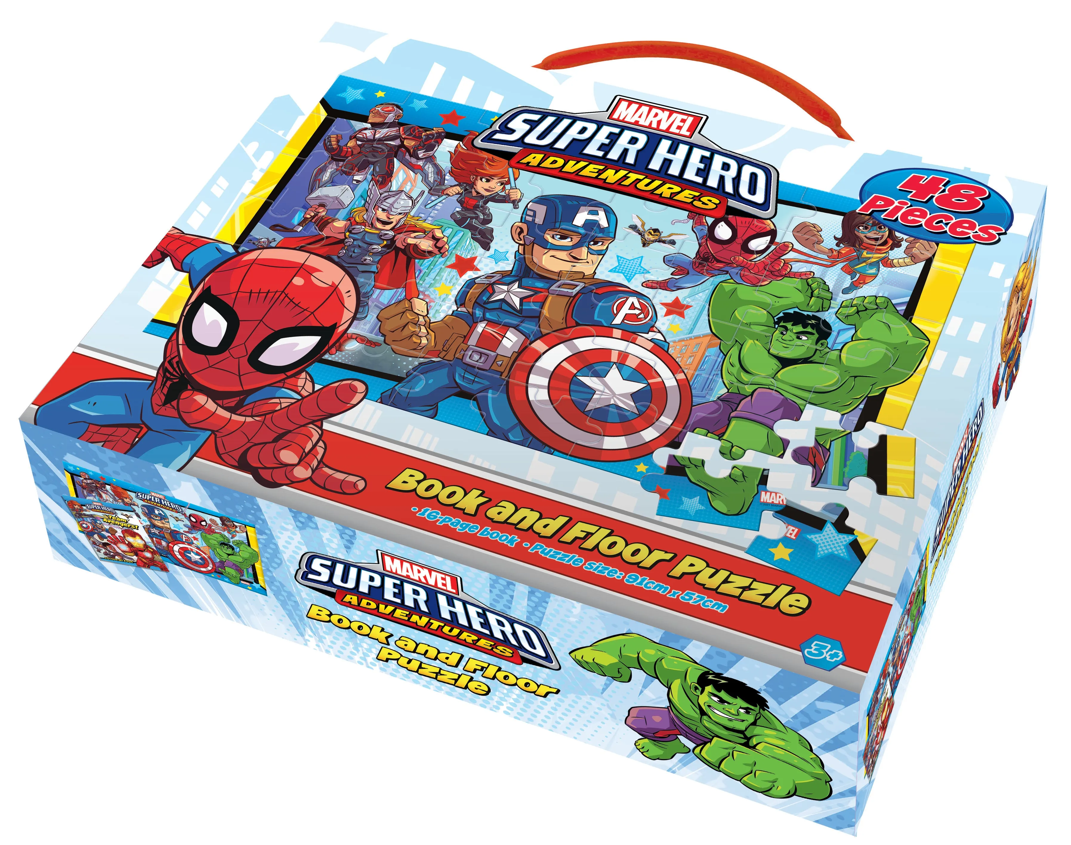 Marvel Super Hero Adventures Book And Floor Puzzle