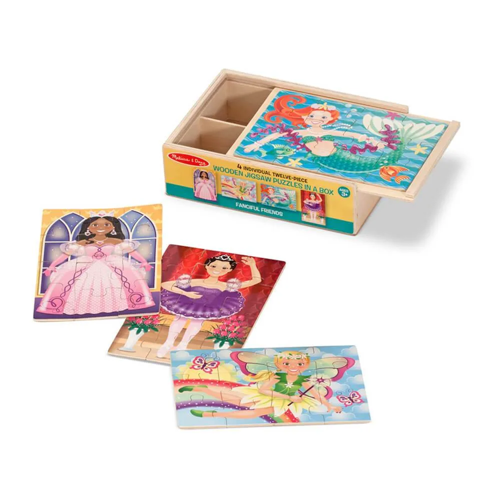 Melissa & Doug Wooden Jigsaw Puzzles In A Box Fanciful Friends