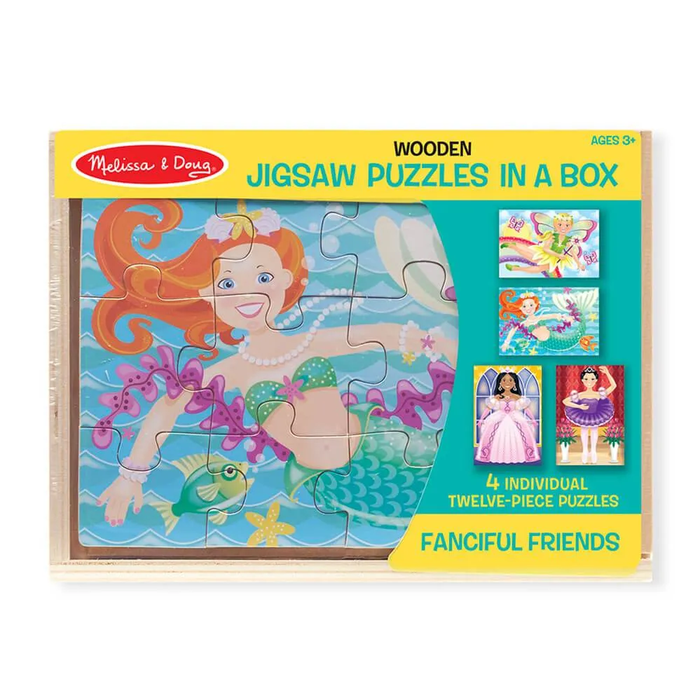 Melissa & Doug Wooden Jigsaw Puzzles In A Box Fanciful Friends