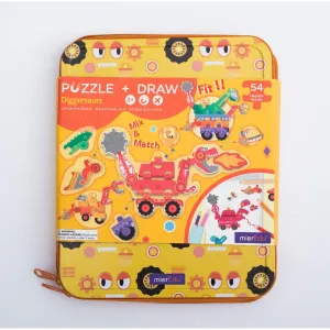 Mieredu Puzzle & Draw Magnetic Kit Diggersaurs