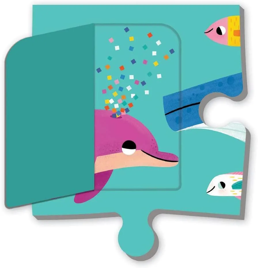Mud Puppy 12 Piece Lift The Flap Puzzle Ocean Party