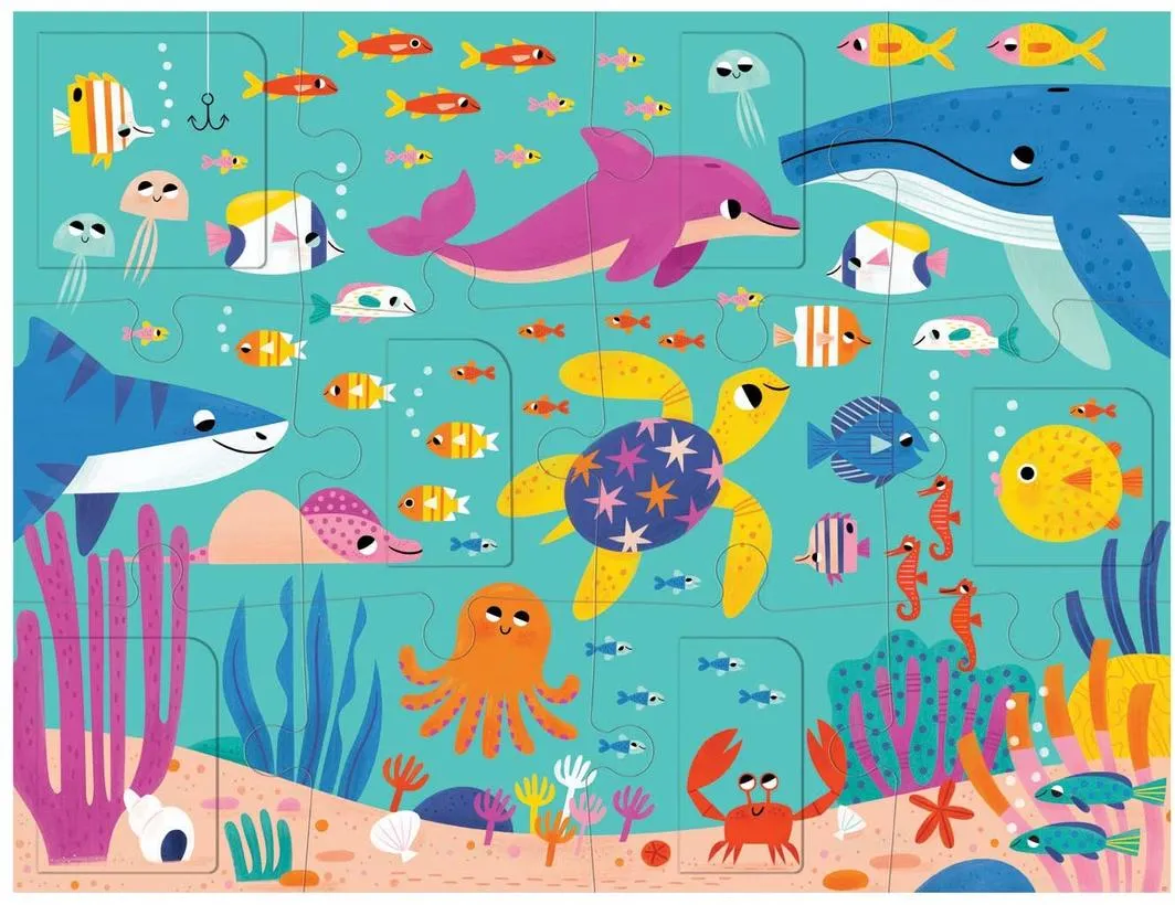 Mud Puppy 12 Piece Lift The Flap Puzzle Ocean Party