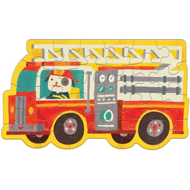 Mud Puppy 24 Piece Shaped Mini Puzzle Firetruck