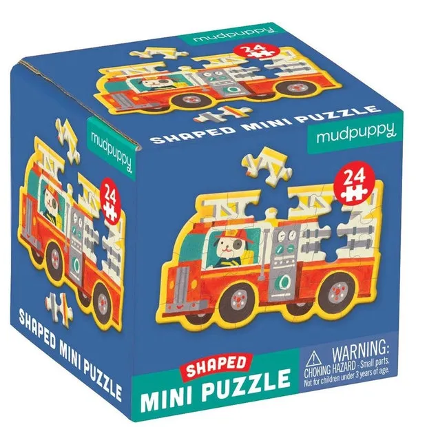 Mud Puppy 24 Piece Shaped Mini Puzzle Firetruck