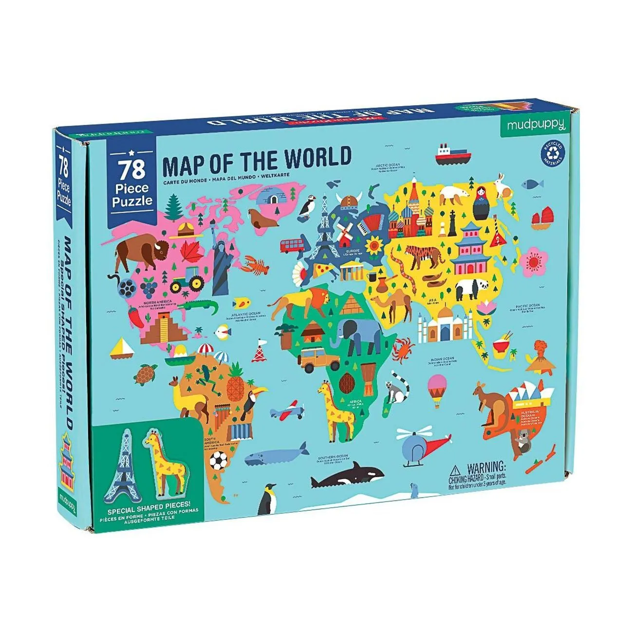 Mud Puppy 78 Piece Map Of The World Puzzle