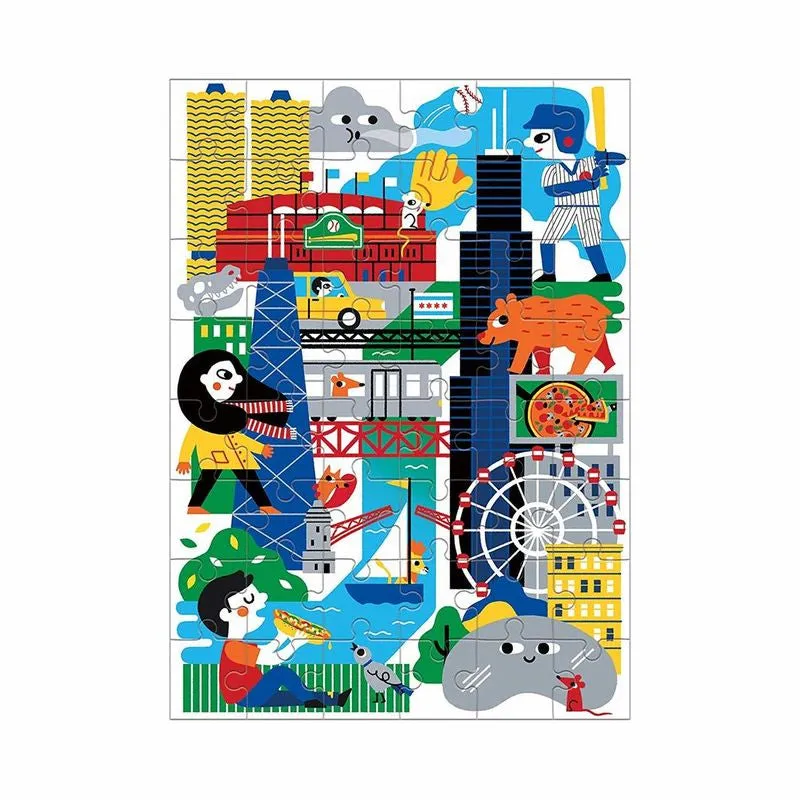 Mud Puppy Chicago City 48 Piece Mini Puzzle