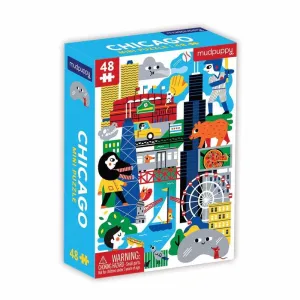 Mud Puppy Chicago City 48 Piece Mini Puzzle