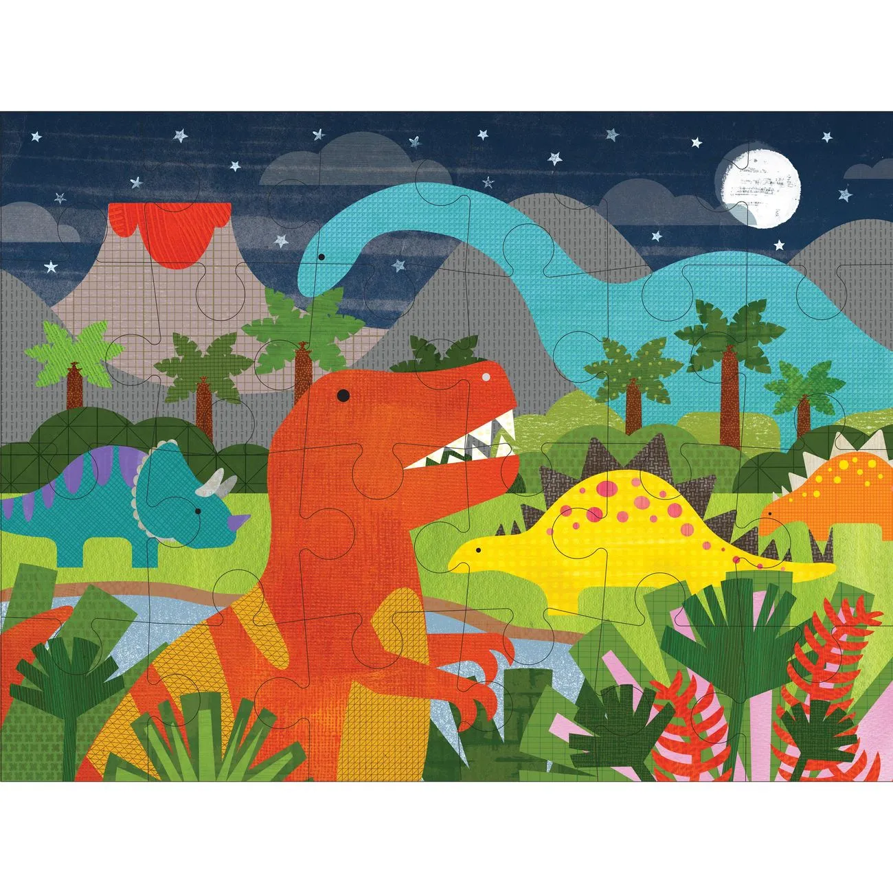 Petit Collage Dinosaur Kingdom 24 Piece Floor Puzzle