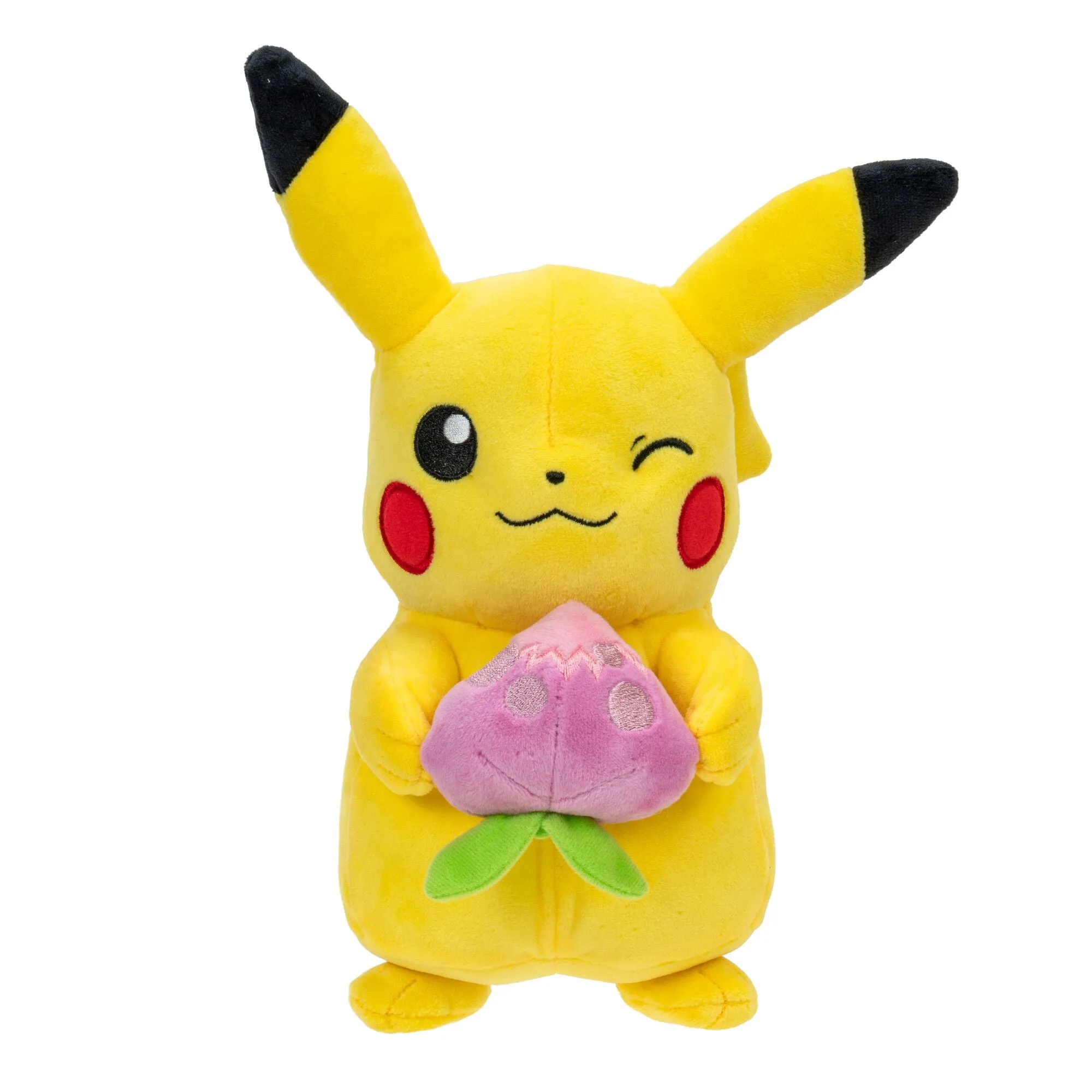 Pokemon 20cm Spring Plush Pikachu Holding Pecha Berry