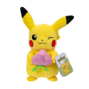 Pokemon 20cm Spring Plush Pikachu Holding Pecha Berry