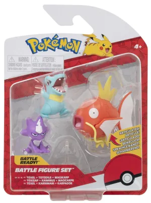 Pokemon Battle Figure Set 3 Pack Toxel   Totodile   Magikarp