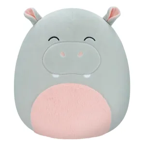 Squishmallows 12 Inch Plush Harrison Grey Hippo With Pink Fuzzy Belly
