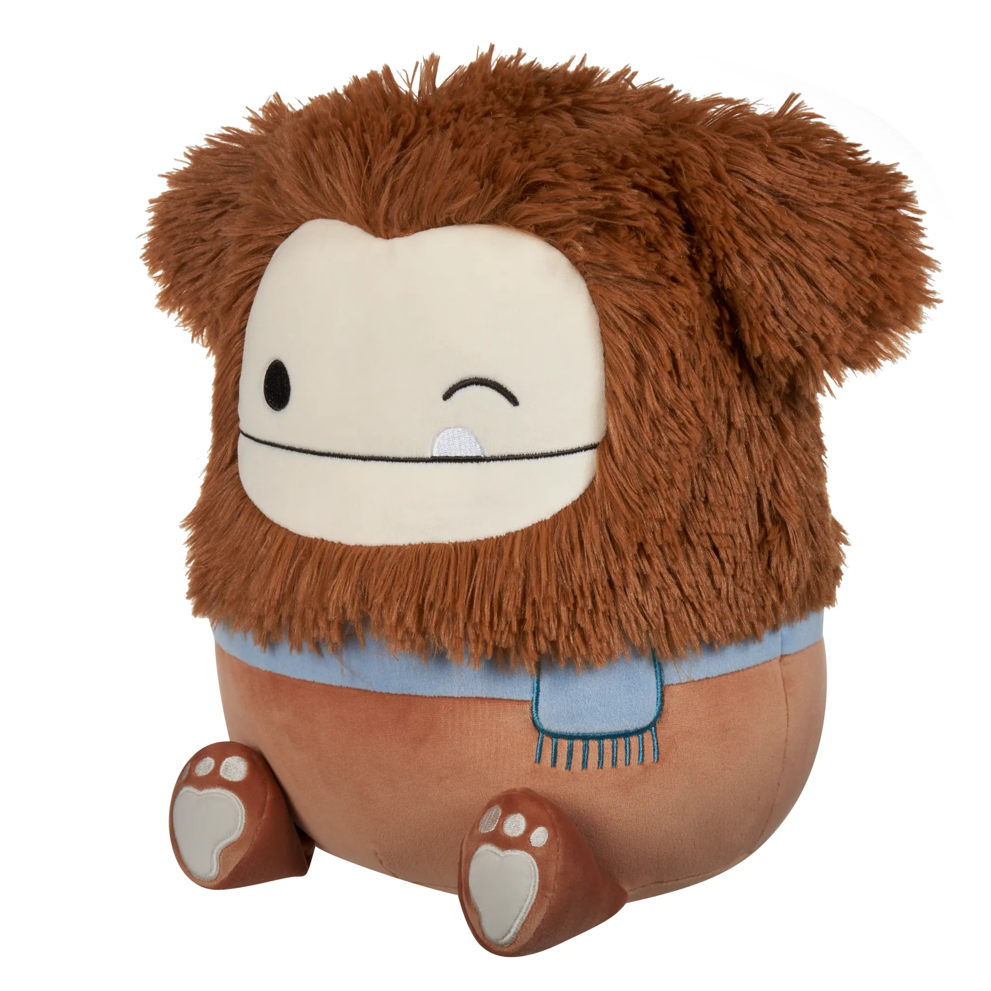 Squishmallows 12 Inch Plush S20 Benny Winking Brown Bigfoot With Scarf