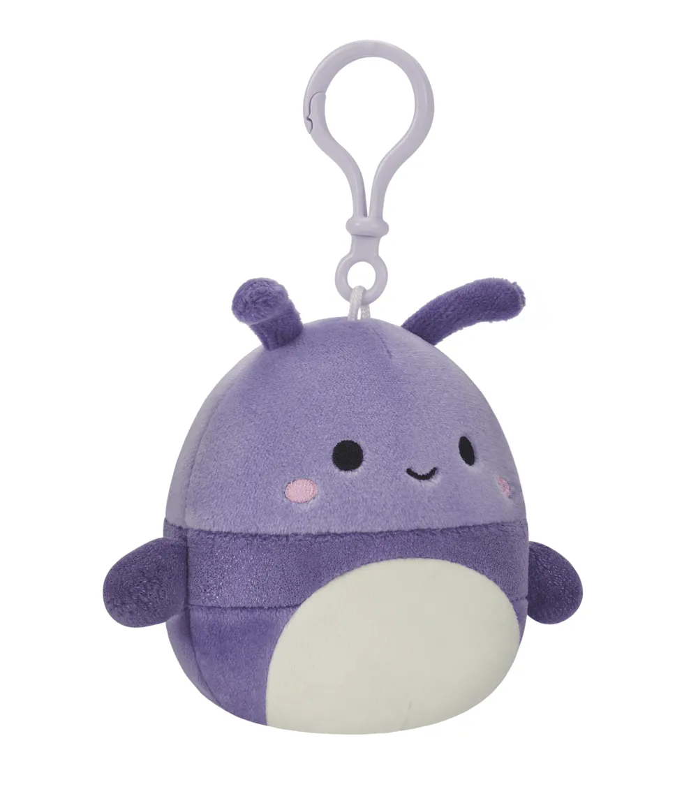 Squishmallows 3.5 Inch Plush Clip-On Axel The Purple Beetle