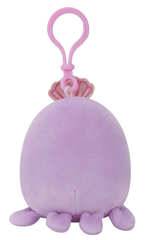 Squishmallows 3.5 Inch Plush S15 Clip On Violet Purple Winking Octopus With Crown
