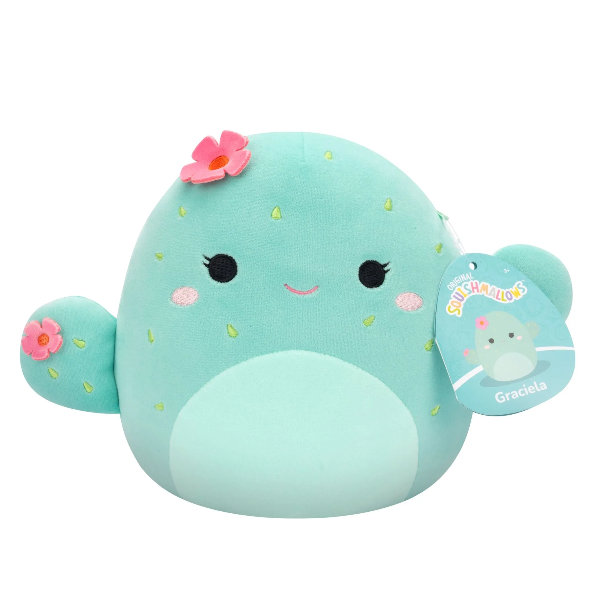 Squishmallows 7.5 Inch Plush S20 Graciela Mint Barrel Cactus With Pink Flowers