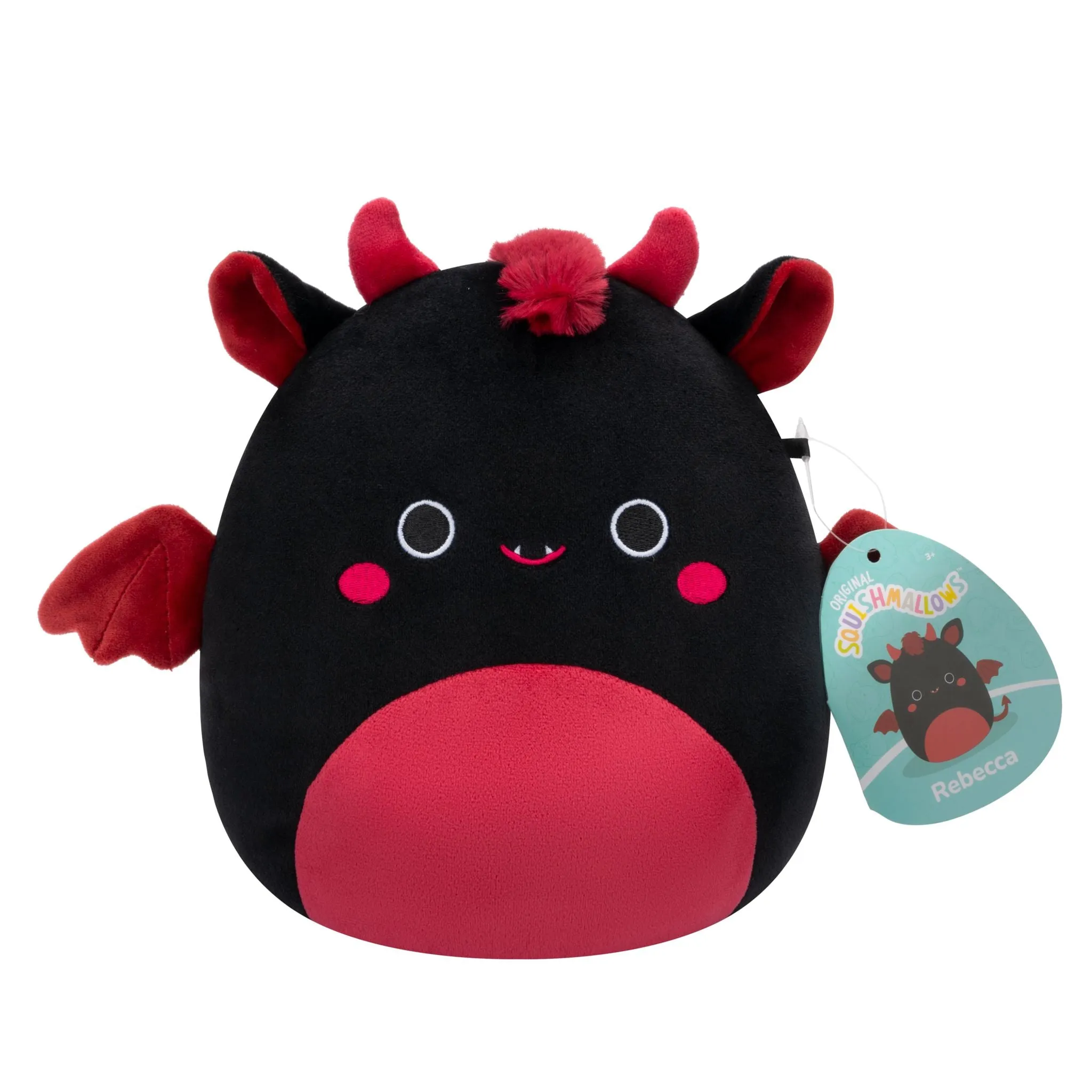 Squishmallows 7.5 Inch Plush S20 Rebecca Black And Maroon Jersey Devil
