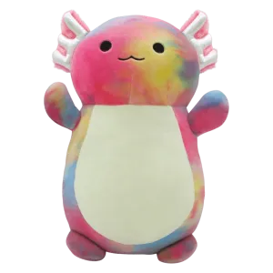 Squishmallows Hugmees 10 Inch Plush Tinley The Rainbow TieDye Axolotl