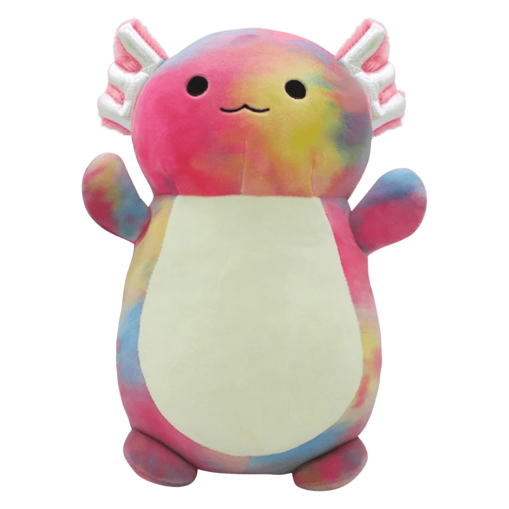 Squishmallows Hugmees 10 Inch Plush Tinley The Rainbow TieDye Axolotl