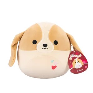 Squishmallows Valentines 12 Inch Adela the Brown And White Basset Hound