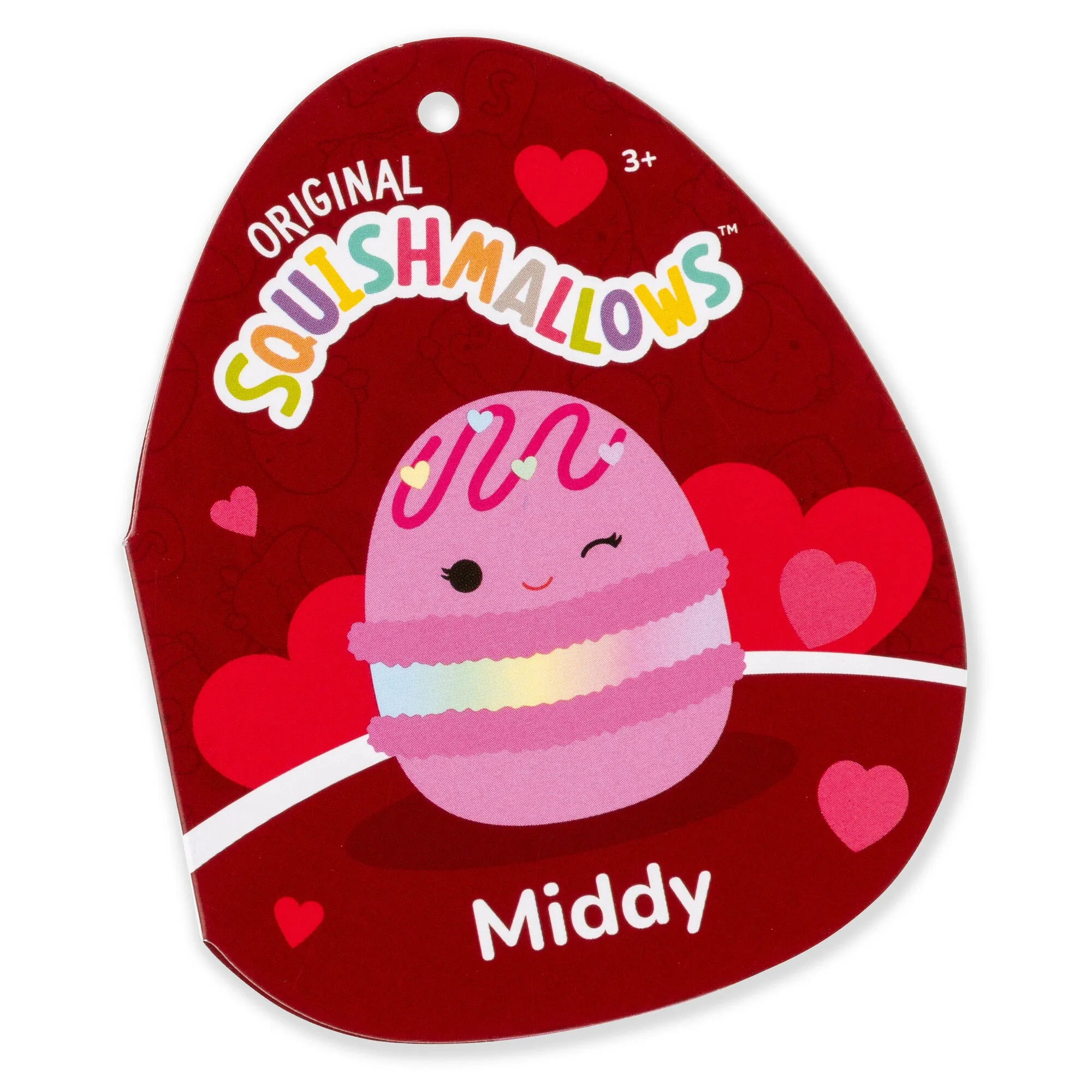Squishmallows Valentines 3.5 Inch Plush Clip-On Middy The Macaron
