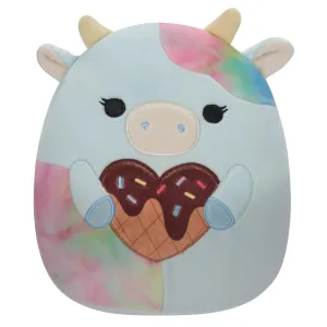 Squishmallows Valentines 7.5 Inch Plush Caedia The Blue Spotted Cow